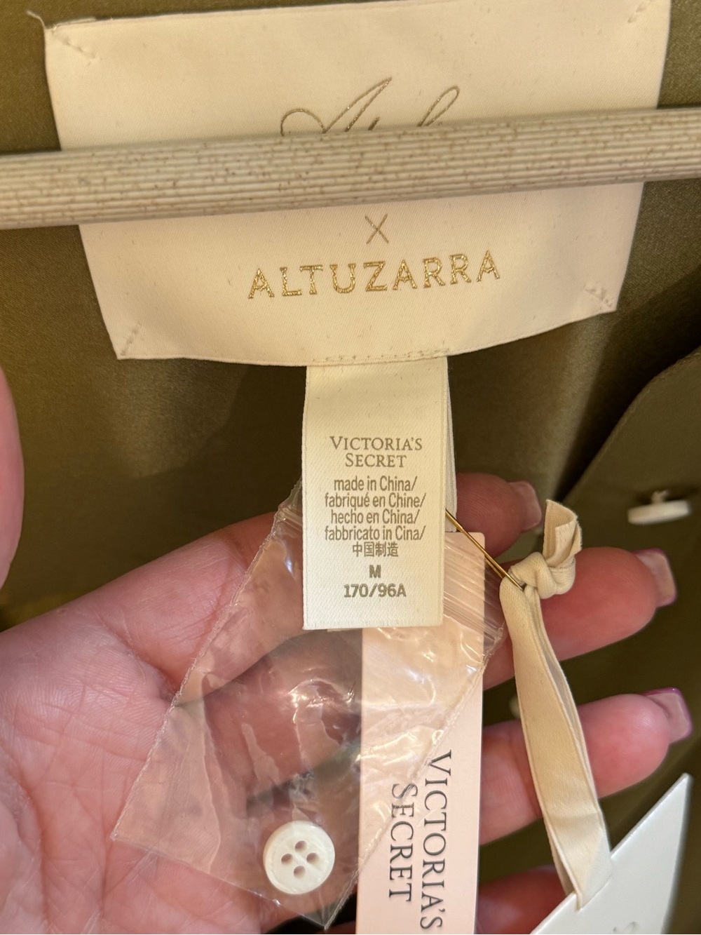 Victoria's Secret “Atelier Collection” Olive Green Asymmetrical Satin Blouse. - Picture 4 of 12